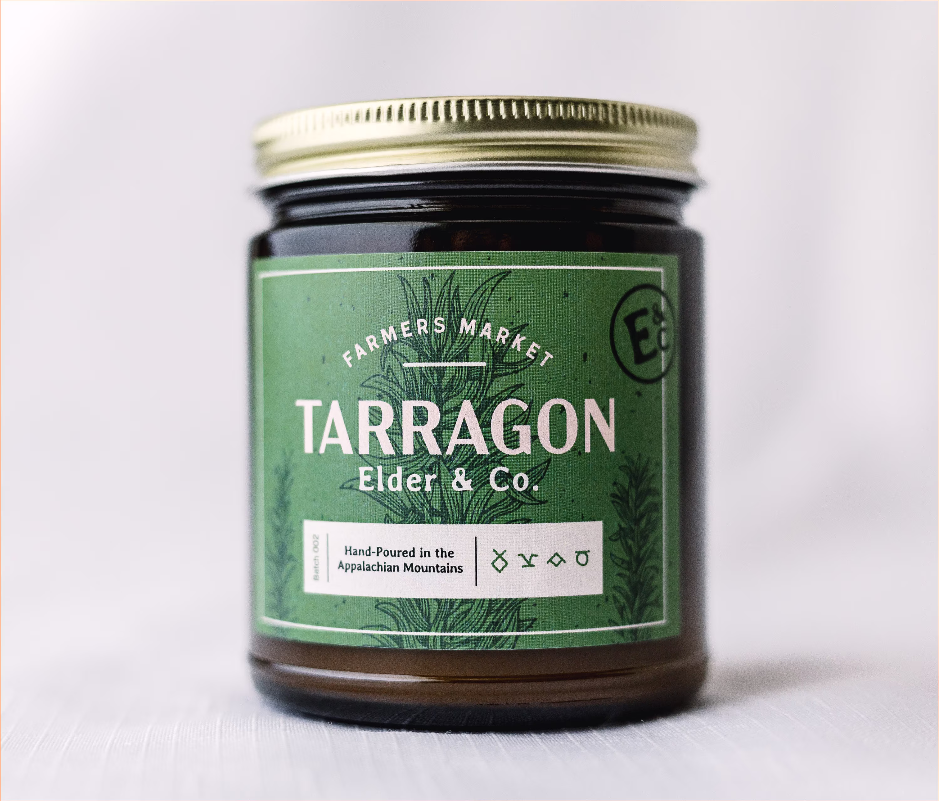 Tarragon Farmers Market Candle | Garden Scents Natural Soy | 8 Oz Reusable Jar