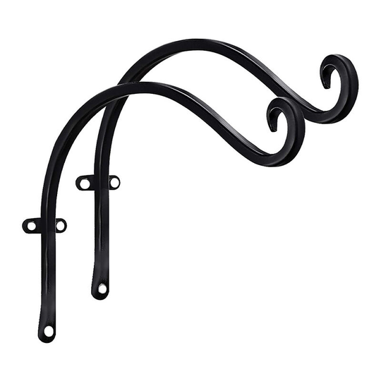 Hanging Plant Bracket for Plant Hangers Outdoor (4 Pieces -12 inch) More Stable and Sturdy Black Plant Hooks