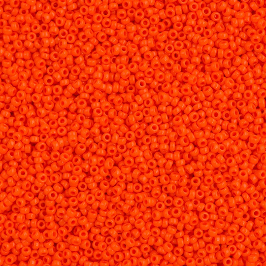Miyuki Seed Beads 15/0, 0406 - Opaque Orange, 10 Gr Pack
