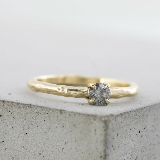 'Esme' Salt And Pepper Diamond Engagement Ring