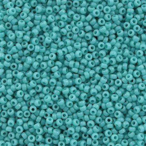 Miyuki Seed Beads 15/0, 0412 - Opaque Turquoise Green, Beads, Miyuki Beads, Seed Beads Japanese Seed