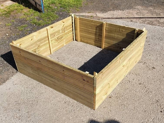 Handmade Decking Grow Bed Vegetable Planter Plot Raised Pressure Treated Outdoor Garden Various Sizes Fast Delivery
