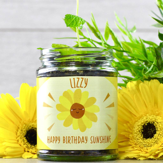 Personalised Happy Sunflower Jar Grow Kit