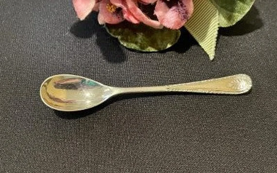 Antique Daniel & Arter Burmaroid, Nickle Silver Salt Spoon, Birmingham, England, D & A Silversmiths