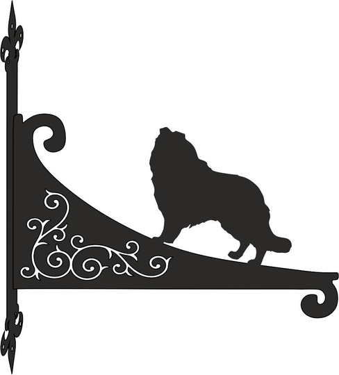 Rough Collie Ornamental Scroll Hanging Bracket
