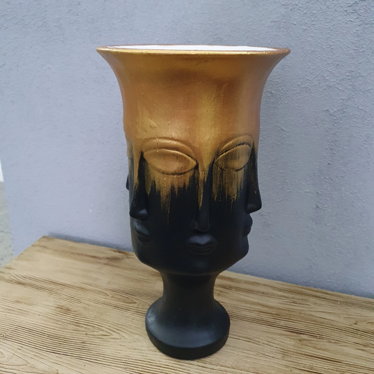 Decorative Multi-Face Morden Vase, Handmade Vase, Minimalist Deco, Modern-Air Plant Pot, Flower Living Room Decor, Black Potted Decor