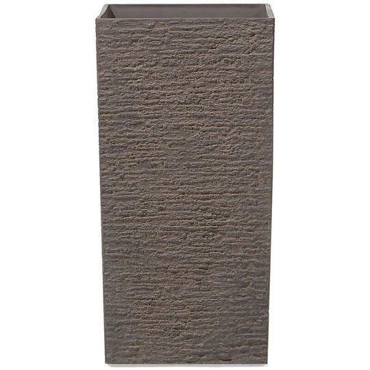 Flower Planter Tall Stone Garden Plant Pot Indoor Outdoor 35x70 cm Brown Gaza - Brown