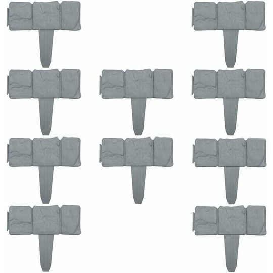 Echoo - Stone Effect Garden Edging Fence Plant Edging Stones Plastic Garden Plant Flower Bed Edging Garden Border Landscaping Garden Border Color