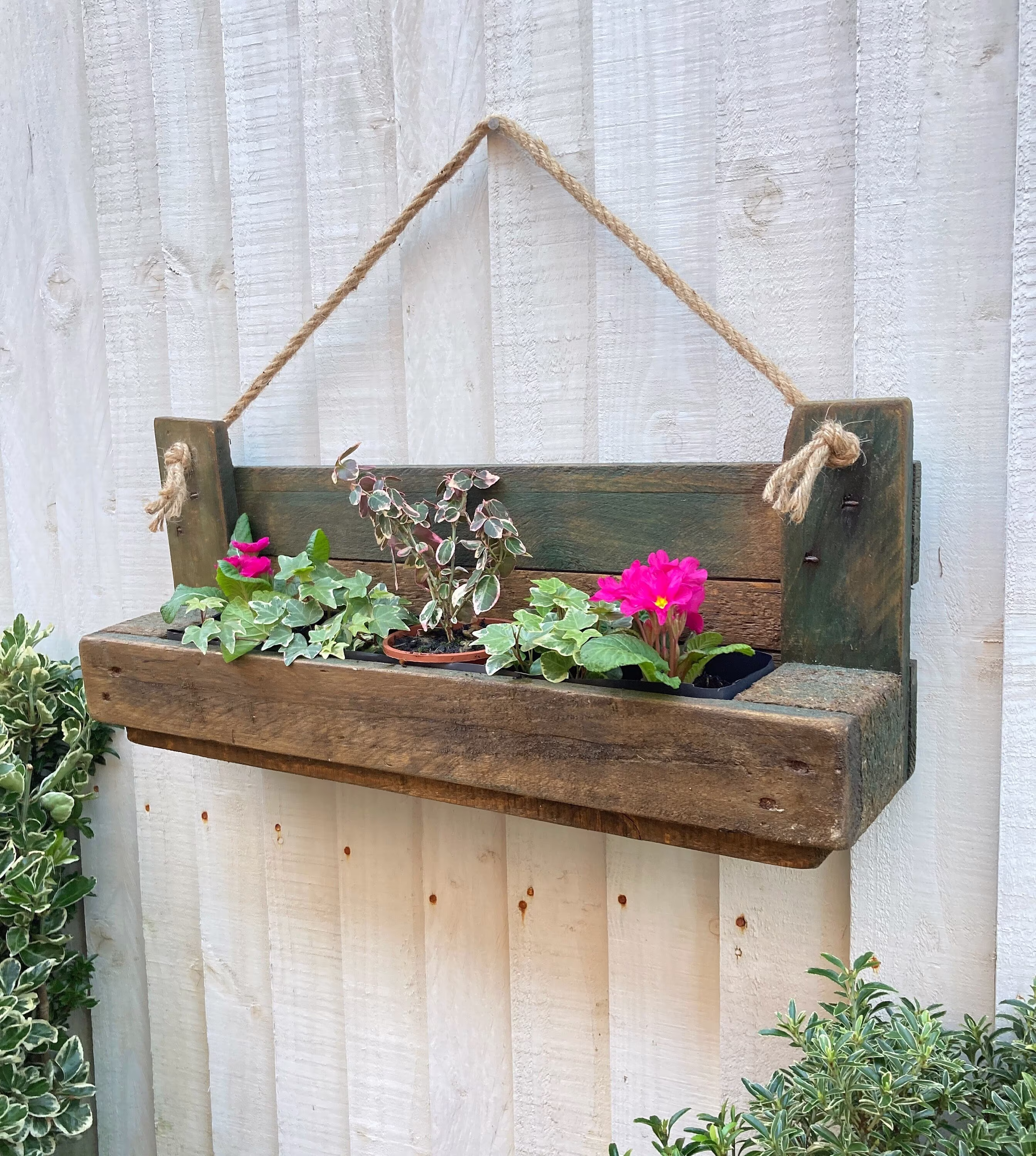 Handmade Rustic Hanging Garden Planter,
