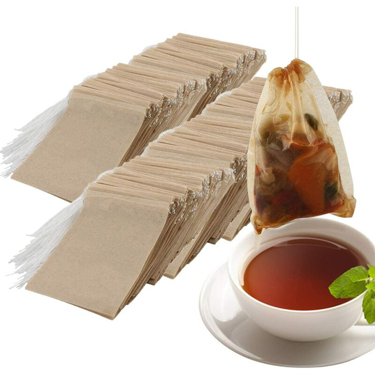 600PCS Tea Bags Filter Empty Non-Woven Tea Bag Disposable Multipurpose Unrolling Tea Filter Size 6cm*8cm