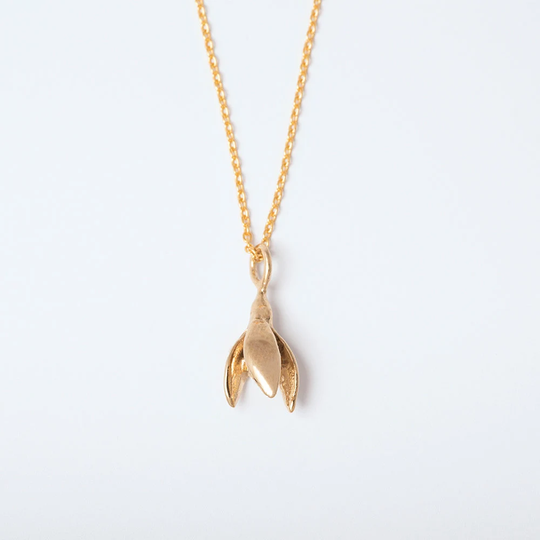 Seasons Snowdrop Necklace 18Ct Gold Vermeil, Nature Lovers, Mothers Day Gift, Gifts For Her