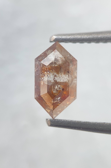 0.94Carat Weight/Salt & Pepper Hexagon Diamond Natural Loose Diamond For Ring Handmade Jewelry 8.03 X4.44mm