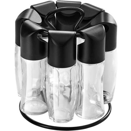 Spice Rack Carousel Spice-8 Metaltex - Black