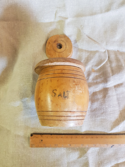 Vintage Wooden Treen Storage Pot Salt Piece Kitsch Barrel Item 1950S Mid Century Shipping Nautical Boho