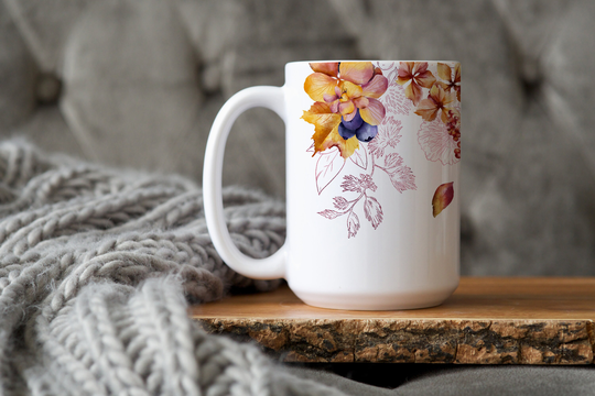 Rustling Leaves Mug, Autumn Fall Season Foliage Mug 11 Oz Or 15 Large