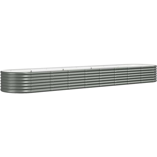 Garden Planter Powder-coated Steel 368x80x36 cm Grey vidaXL - Grey