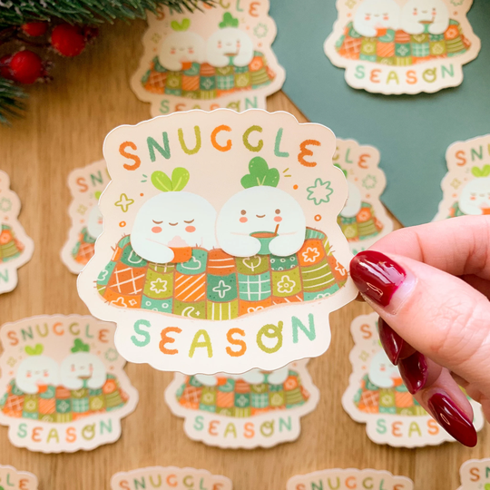 Snuggle Season Matte Vinyl Sticker // Digital Art, Stickers, Stationary, Kawaii, Autumn, Halloween, Pumpkins