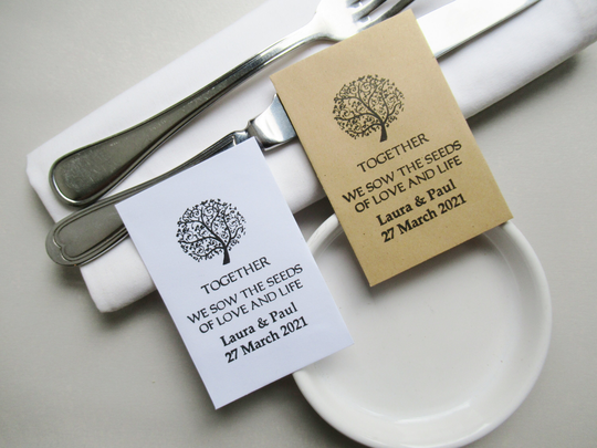 Christian Wedding Seed Packets, Diy Personalized Religious Favors With Bible Verse