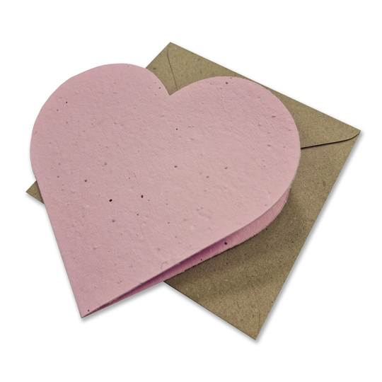 Seed Paper Heart Cards, Mini Note Cards, Seeded Plantable Blank Plantable Wildflower Seed, Mix Diy Cards With Envelopes