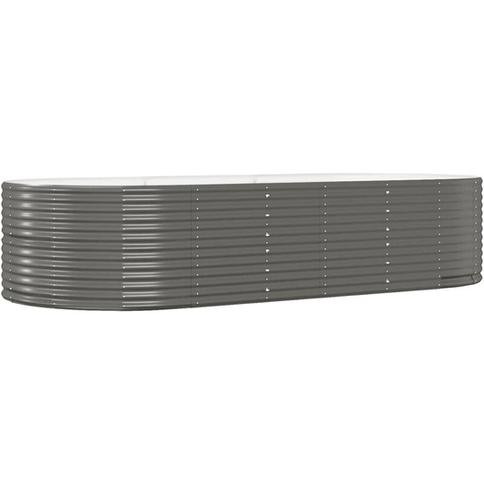 Garden Planter Grey 291x140x68 cm Powder-coated Steel Vidaxl Grey
