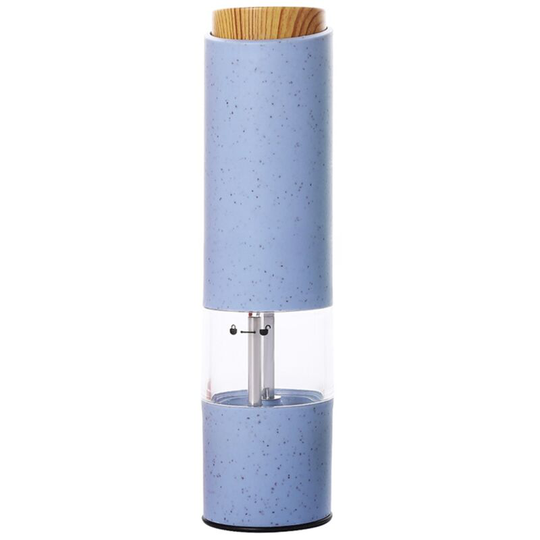 Electric Pepper Grinder Automatic Salt Grinder Wheat Fiber Material One Hand Operated Mill blue
