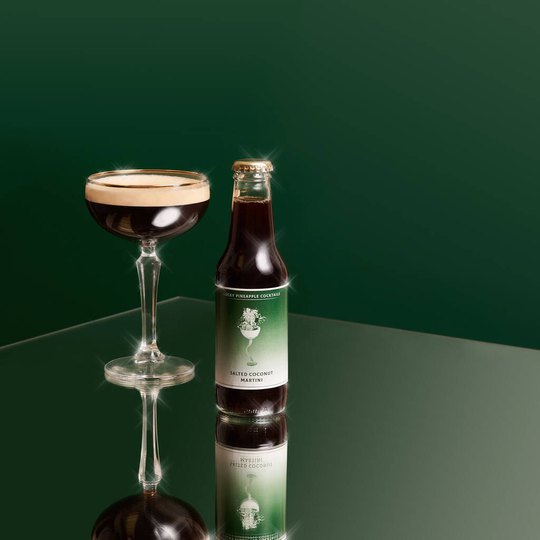 Salted Coconut Espresso Martini Cocktail With Garnishes