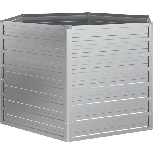 Garden Raised Bed 129x77 cm Galvanized Steel Silver Vidaxl Silver