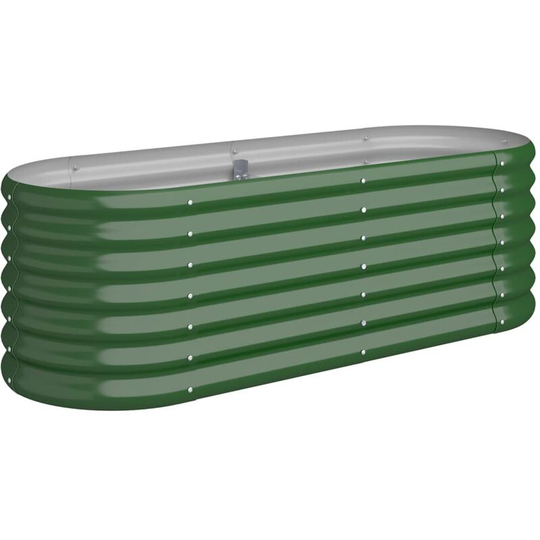 Garden Planter Powder-coated Steel 114x40x36 cm Green Vidaxl Green