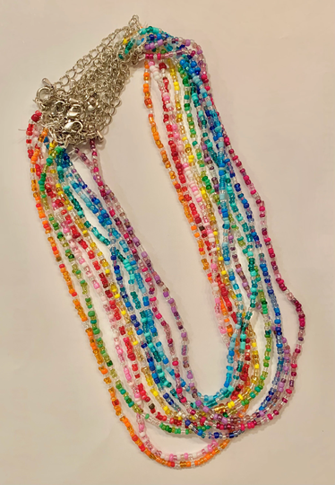 Mixed Color Seed Bead Necklace