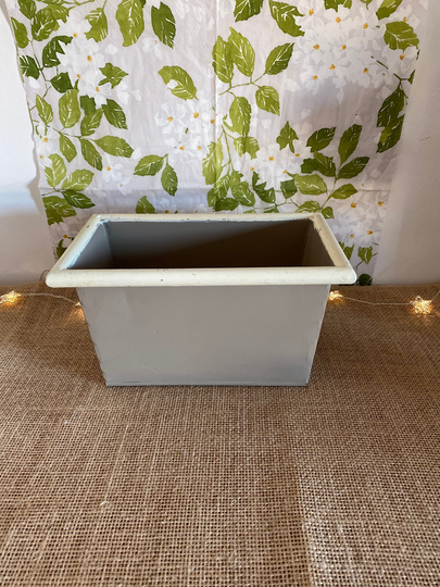A Taupe Painted Trough Planter Tin That Is Perfect For An Indoor Window Sill Herbs, Plants