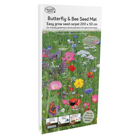 Butterfly & Bee Wildflower Seed Planting Mat Carpet | Pollinator Eco Friendly Seeds