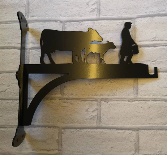 Cows & Farmer Heavy Duty Hanging Basket Bracket