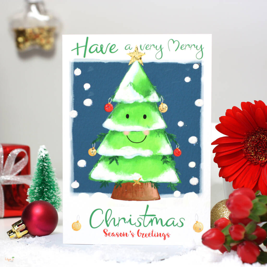 'Season's Greetings' Festive Tree Christmas Card