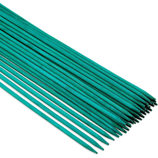 Perle Rare - Pack of 50 Green Stakes 50 cm for Garden Plants