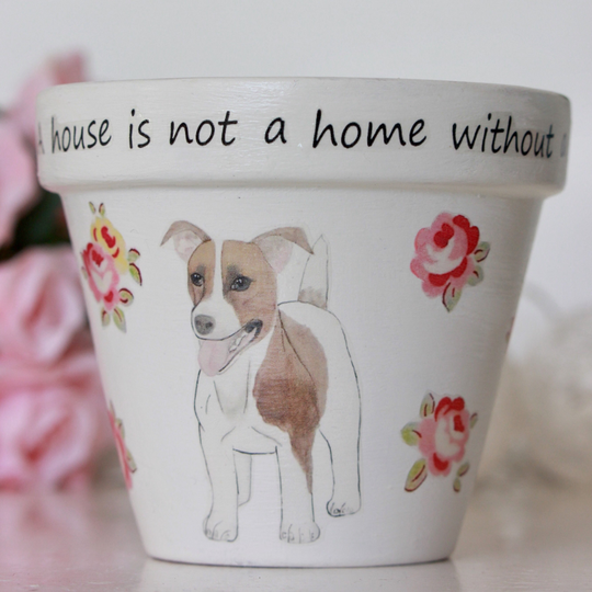 Jack Russell, Dog Gifts, Painted Plant Pot, Jack Russell Gift, Russell Present, Birthday Owner Gift