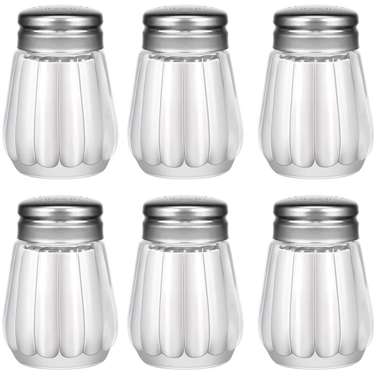 Pesce - Mini Salt and Pepper Shakers, 0.5 oz / 1/2 oz Glass Cube Body Restaurant Salt and Pepper Shakers shape2