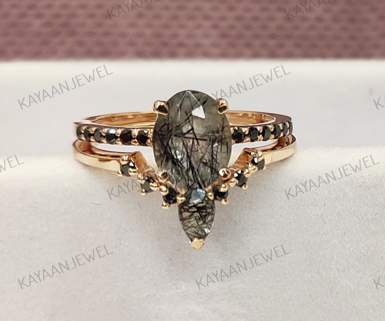 2.30Ct Salt & Pepper Oval Cut Diamond Engagement Wedding Ring Set in 925 Sterling Silver, Pepper Ring, Gift For Women