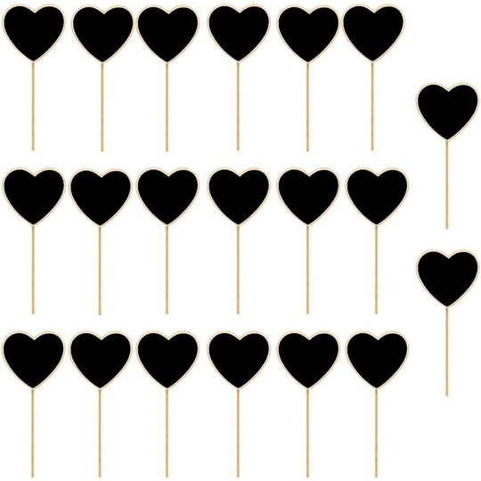 20 Pieces Flower and Plant Tags, 7.6 x 18.2cm Wooden Tags, Garden Tags, Heart Shaped, Creative, Portable and Reusable, for Seeds, Potted, Herbs,