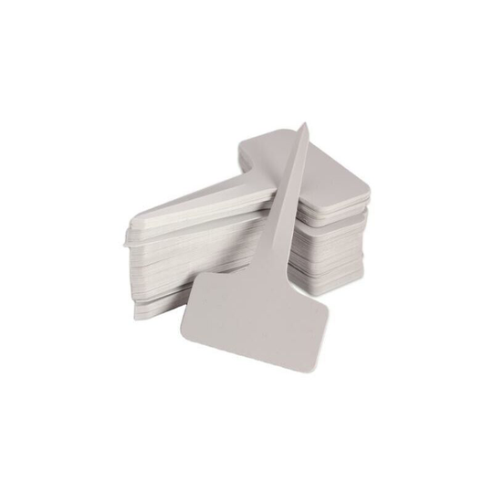 Garden Tags Waterproof Plastic Garden Plant Signs T-Shape Tags Plants Labels Label for Seed White 100 Pieces