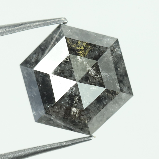 2.58 Ct, Salt & Pepper Diamond, Hexagon Diamond, Natural Loose Hexagon Cut, Gifts, Jewelry, Diamond Ring, On6-154