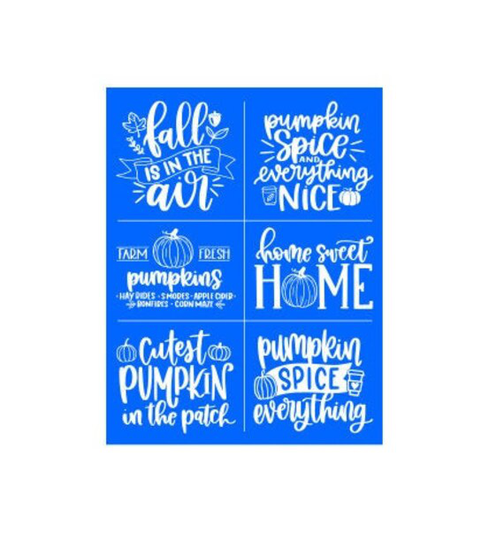 Fall Stencils | Shelf Sitter Sign Reusable Adhesive Silkscreen Stencil Wood Chalk Painting Pumpkin Sign Seasonal Wall Decor