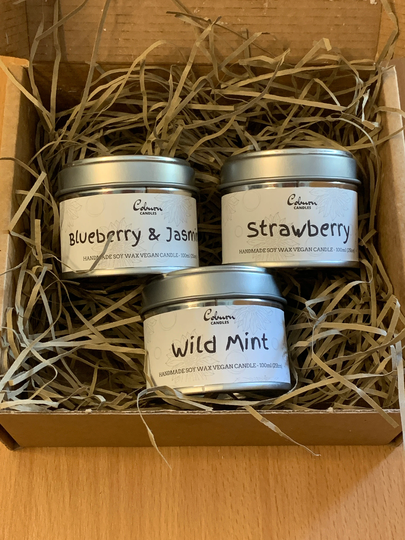 Seasonal Candles Set - Gift Box Handmade Vegan Soy Wax Candle Hamper Gift Set All Natural Eco Friendly Scents Highly Scented