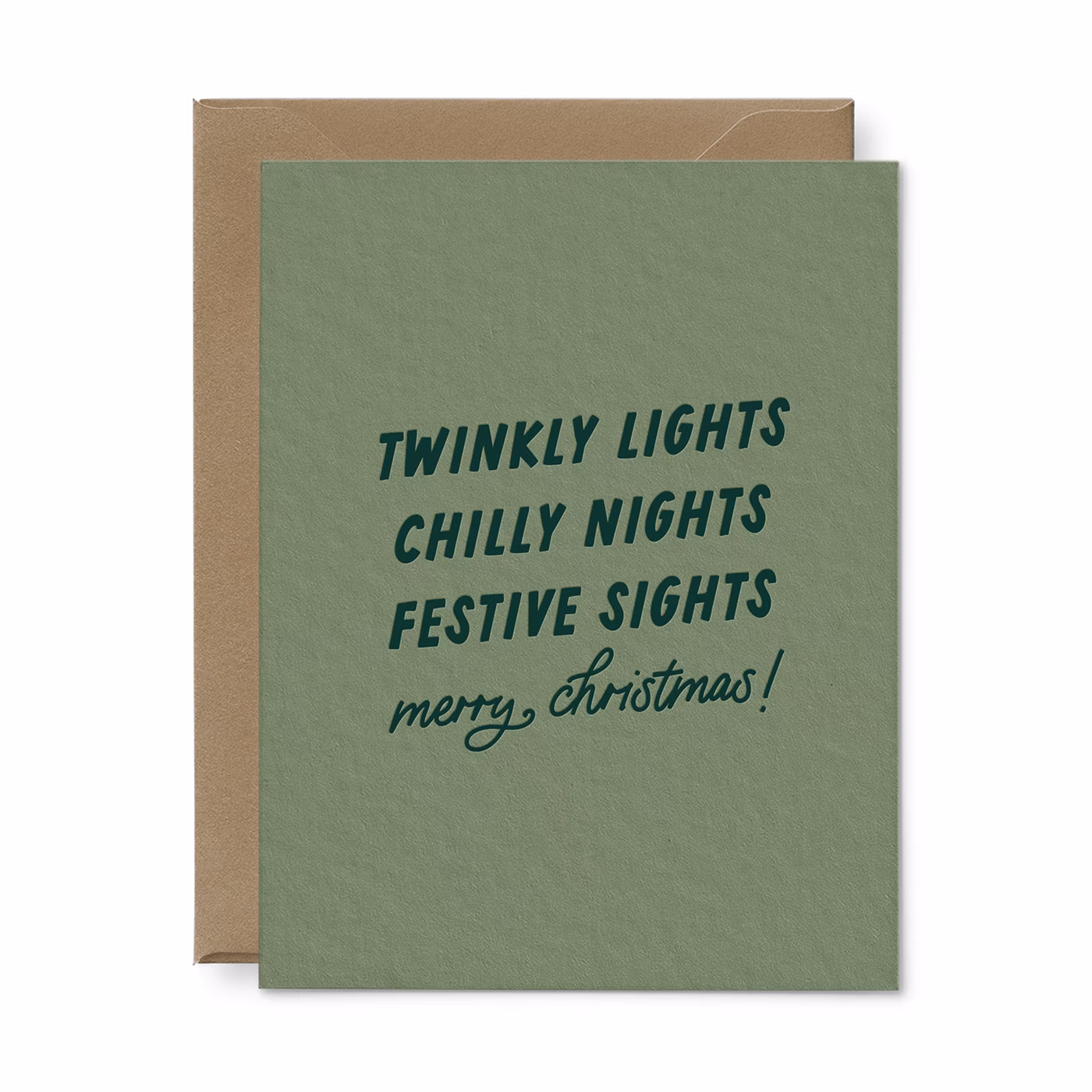 Twinkly Lights Christmas Greeting Card | Holiday Letterpress