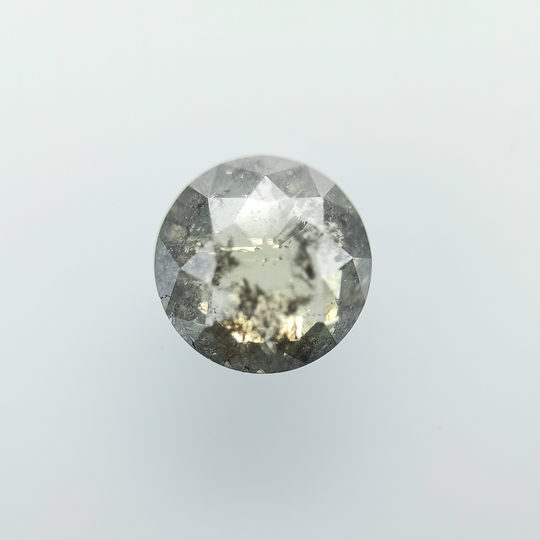 1.16 Ct 6.70mm Natural Loose Salt & Pepper Diamonds Round Shape Rose Cut Diamond Solitaire Diamond Brilliant Polished