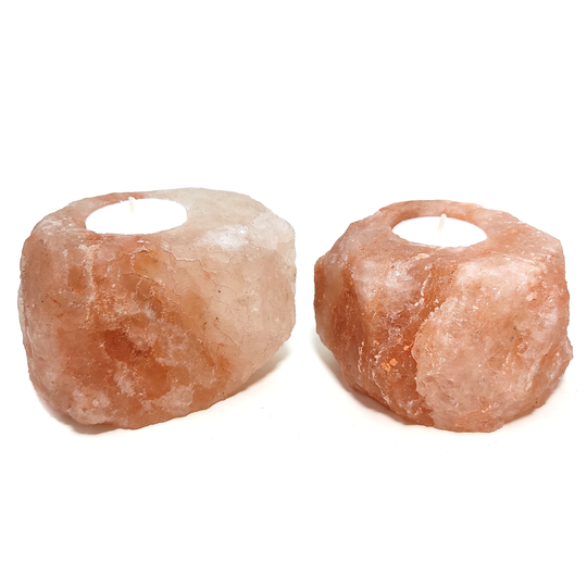 Himalayan Salt Rough Natural Crystal Rock Candle Holder Home Decoration Gift Set