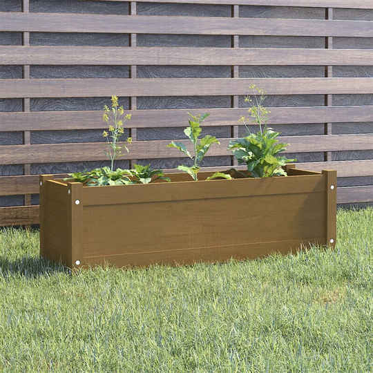Garden Planter Honey Brown 100x31x31 cm Solid Pinewood