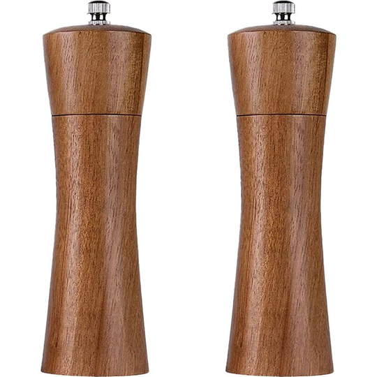 Wooden Salt and Pepper Grinder Set, Manual Wood Pepper Mill and Salt Grinder 6 inch color box