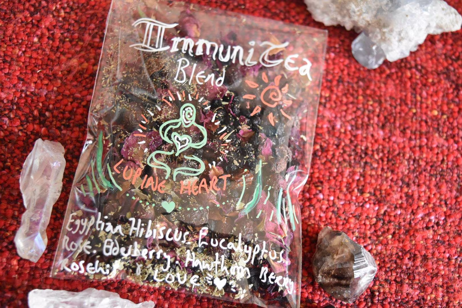 Immunitea - Healing Ritual Tea For Energising, Immune System Boosting, Vibrancy & Uplift. Herbs, Berries & Florals. Eco-Packaging