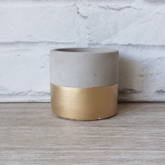 Mini Grey Gold Rustic Luxe Cement Planter Vases Flower Vase Holder Home Decoration Décor Luxury Mother's Day Gift Present