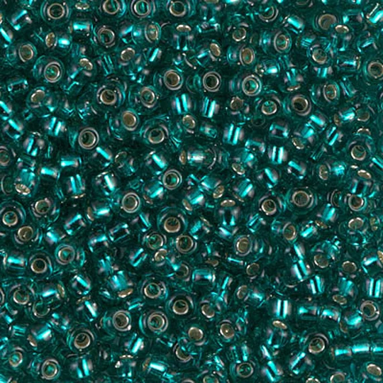 Seed Bead 8-2425 Miyuki Beads 8/0 Silver Lined Transparent Teal 10 Grams Diy